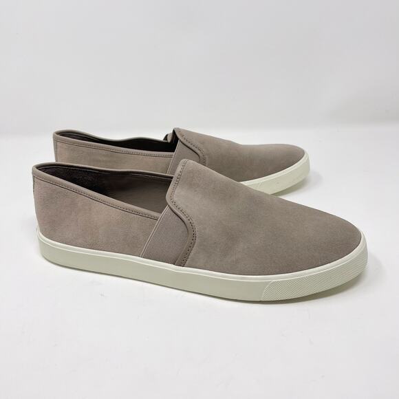 Vince Womens 9 Pebble Gray Suede Leather Haggai Slip On Sneaker Casual EUR 39 - Picture 1 of 12
